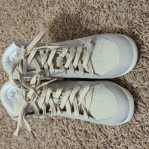 Grey and beige booties